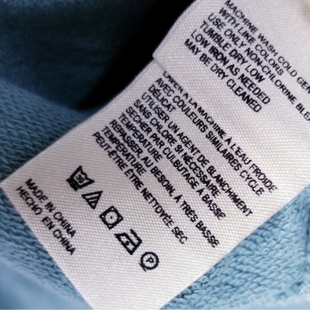 PILCRO Anthropologie Acid Wash "Donna" Boatneck Sweatshirt Marine #OB1196261 - L - Picture 9 of 9